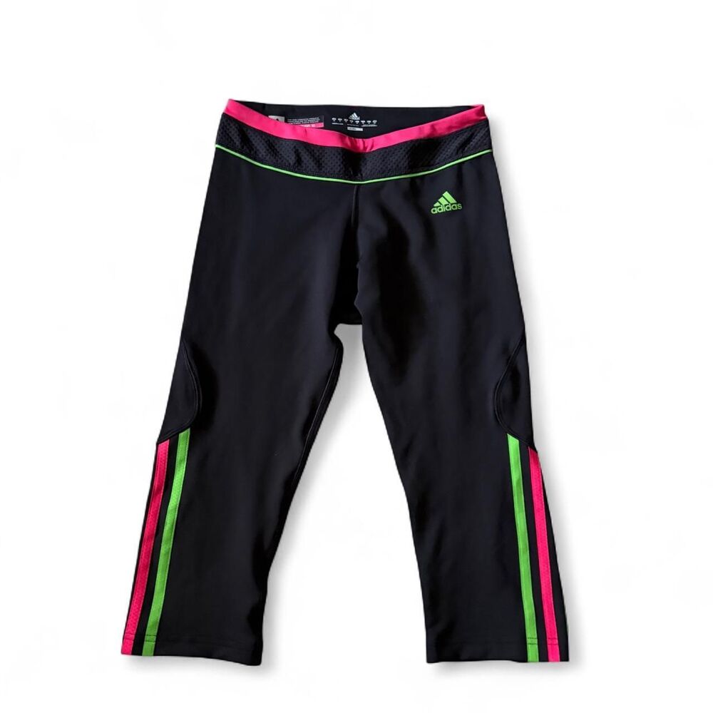 Adidas Women's Black and Pink Leggings